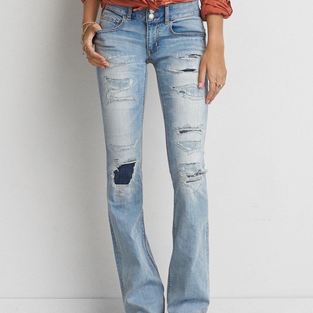 American Eagle distressed Artist flare jeans Sz 10